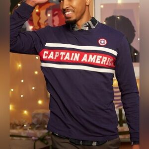NWT Our Universe Marvel’s Captain America long sleeve crewneck top XL,2X,3X